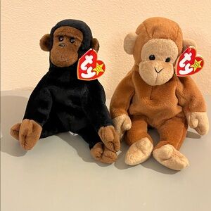 NWT Ty BEANIE BABIES Monkey Duo 1990’s